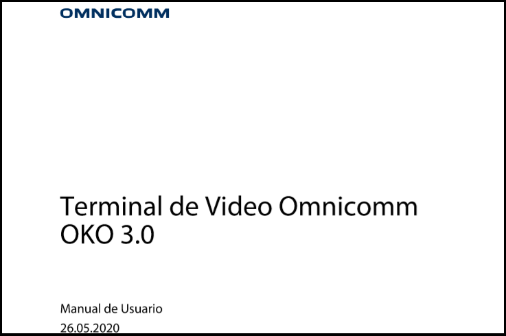 OMNICOMM OKO 3.0 Terminal de Video Manual de Usuario