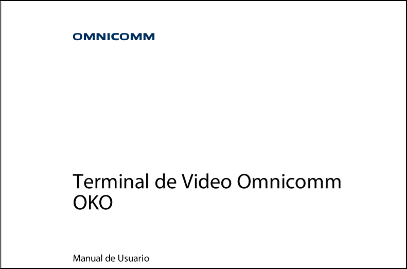 OMNICOMM OKO Terminal de Video Manual de Usuario