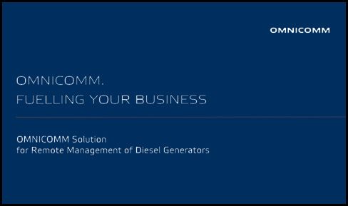  OMNICOMM Solution for Remote Management of Diesel Generators Presentation