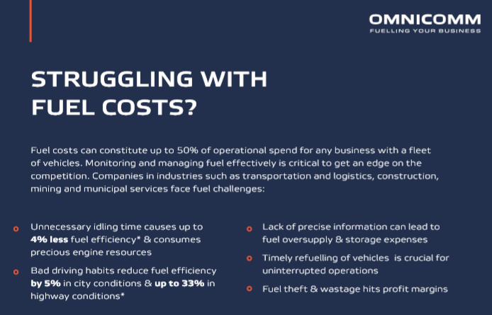 OMNICOMM Advanced Fuel Analytics for MyGeotab fleet management platform. To Customer