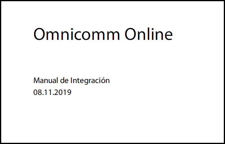 OMNICOMM Online Manual de Integración