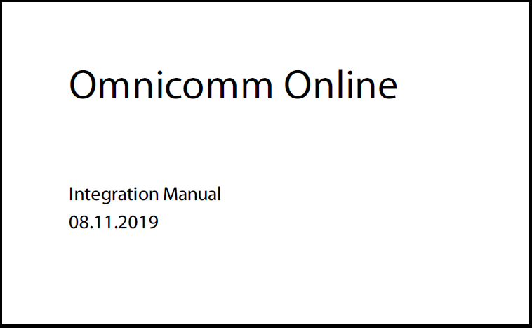OMNICOMM  Online Integration Manual