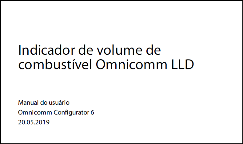 OMNICOMM LLD Indicador de volume de combustível Manual do usuário