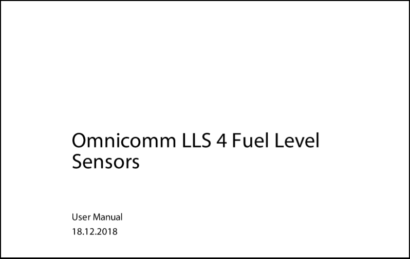 OMNICOMM Fuel-level Sensor LLS 4 User Manual