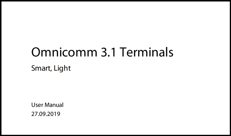OMNICOMM Series 3.1 Terminals User Manual