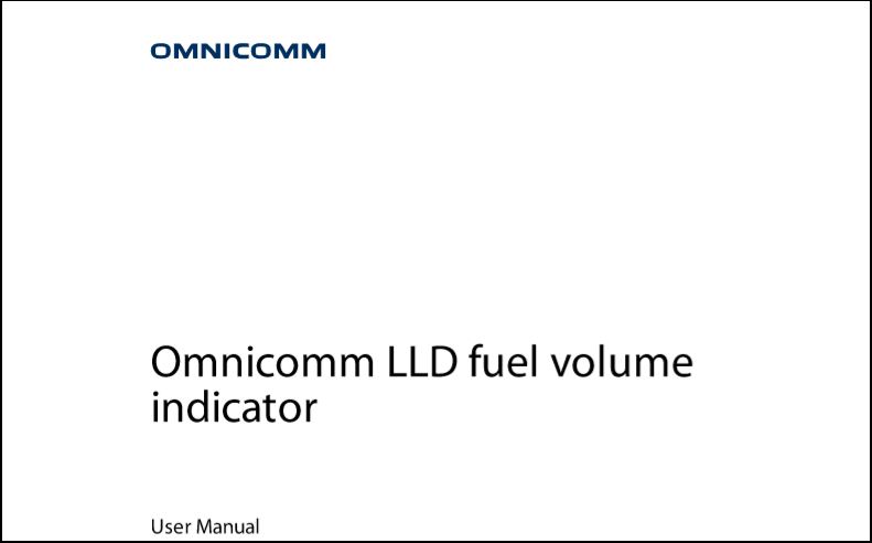 OMNICOMM LLD Fuel Volume Indicator User Manual