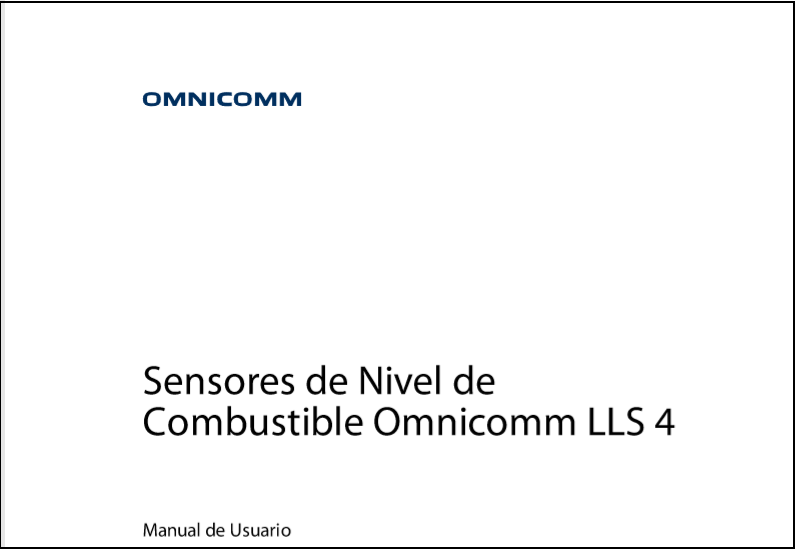 OMNICOMM Sensores de Nivel de Combustible LLS 4 Manual de Usuario