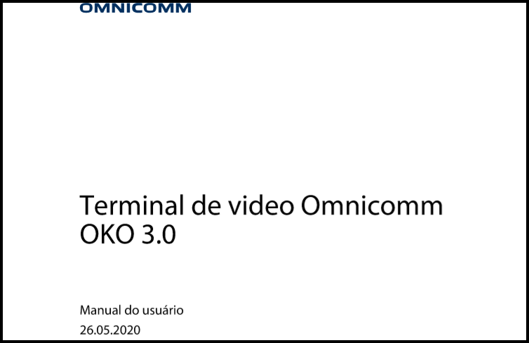 OMNICOMM OKO 3.0 Terminal de video Manual do usuário