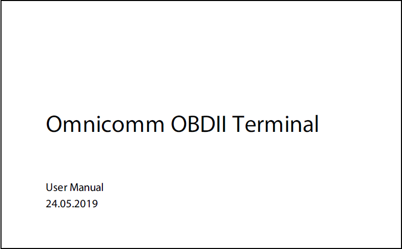 OMNICOMM OBD II Terminal User Manual