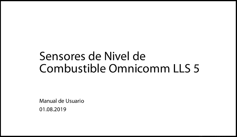 OMNICOMM Sensores de Nivel de Combustible LLS 5 Manual de Usuario