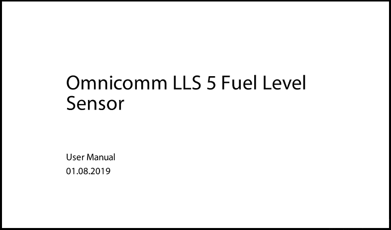 OMNICOMM LLS 5 Fuel Level Sensor User Manual